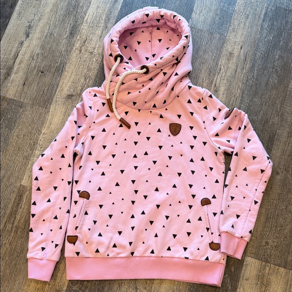 Wanakome Light Pink Hoodie with Black Triangle Accents